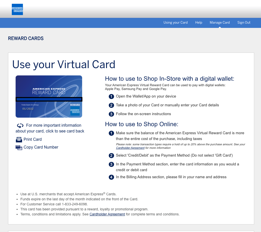 How to access American Express virtual reward card? – Swagbucks Help Center